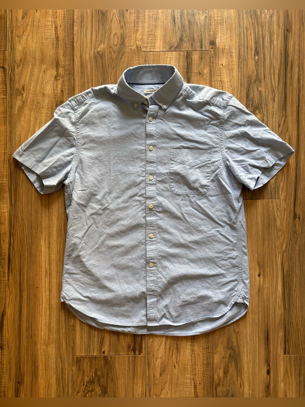 Jos. A. Bank 1905 Collection Tailored Fit men's blue short-sleeve button-up M